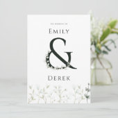 Moderne Waterverf Eucalyptus Bruiloft uitnodiging (Staand voorkant)