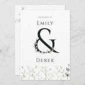 Moderne Waterverf Eucalyptus Bruiloft uitnodiging (Voorkant / Achterkant)