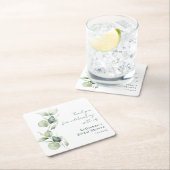 Moderne Waterverf Eucalyptus Bruiloftsborrel Kartonnen Onderzetters (Insitu)