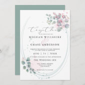 Moderne Waterverf Eucalyptus Foliage BarefootBride Kaart (Voorkant / Achterkant)