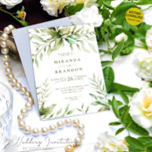 Moderne Waterverf Eucalyptus Foliage Bruiloft