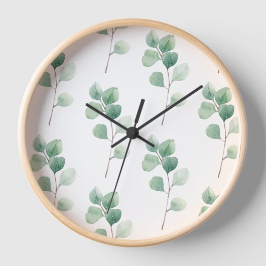 Moderne Waterverf Eucalyptus Green Pattern (Voorkant)