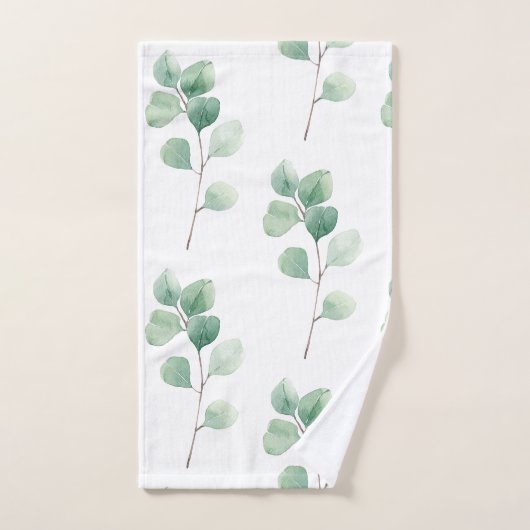 Moderne Waterverf Eucalyptus Green Pattern Bad Handdoek (Handdoek)
