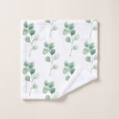 Moderne Waterverf Eucalyptus Green Pattern Bad Handdoek (Wasdoekje)