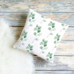 Moderne Waterverf Eucalyptus Green Pattern Buitenkussen<br><div class="desc">Moderne Waterverf Eucalyptus Green Pattern</div>