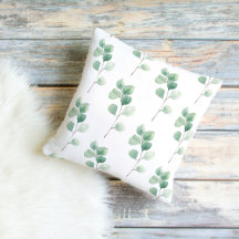 Moderne Waterverf Eucalyptus Green Pattern