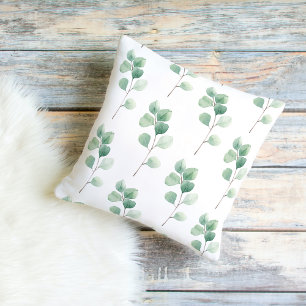 Moderne Waterverf Eucalyptus Green Pattern Buitenkussen