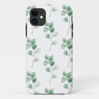 Moderne Waterverf Eucalyptus Green Pattern
