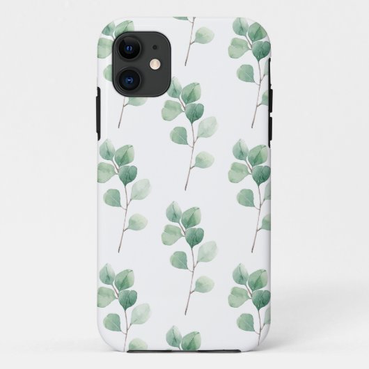 Moderne Waterverf Eucalyptus Green Pattern Case-Mate iPhone Case (Achterkant)