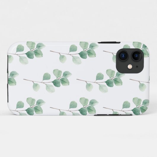 Moderne Waterverf Eucalyptus Green Pattern Case-Mate iPhone Case (Achterkant (horizontaal))