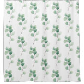 Moderne Waterverf Eucalyptus Green Pattern Douchegordijn (Voorkant)
