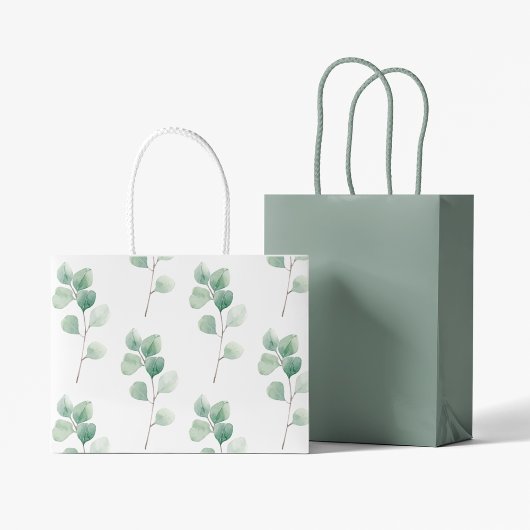 Moderne Waterverf Eucalyptus Green Pattern Groot Cadeauzakje