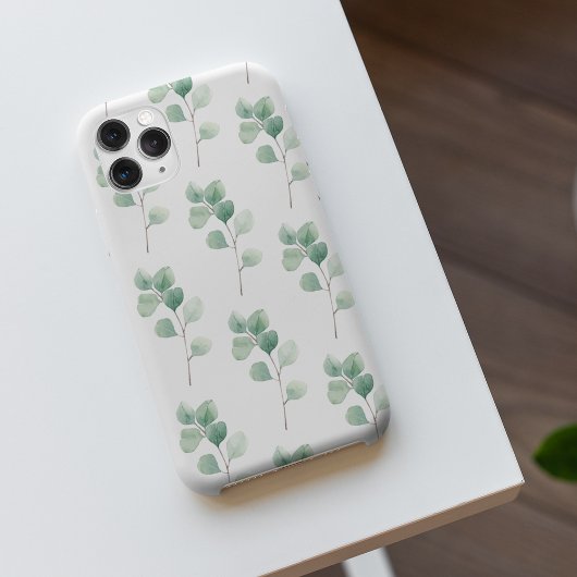 Moderne Waterverf Eucalyptus Green Pattern iPhone Hoesje