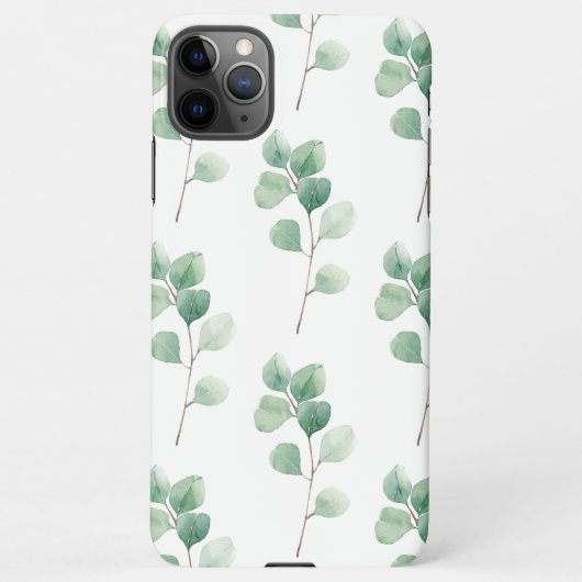 Moderne Waterverf Eucalyptus Green Pattern iPhone Hoesje (Achterkant)