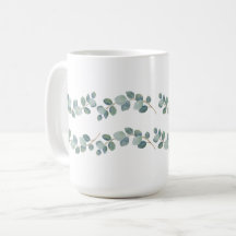Moderne Waterverf Eucalyptus Green Pattern