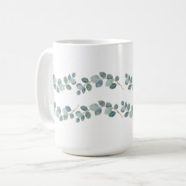 Moderne Waterverf Eucalyptus Green Pattern Koffiemok