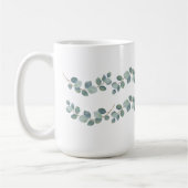 Moderne Waterverf Eucalyptus Green Pattern Koffiemok (Links)