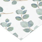 Moderne Waterverf Eucalyptus Green Pattern Korte Tafelloper (Hoek)