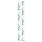 Moderne Waterverf Eucalyptus Green Pattern Korte Tafelloper (Voorkant)