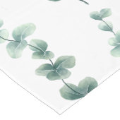 Moderne Waterverf Eucalyptus Green Pattern Korte Tafelloper (Hoek)