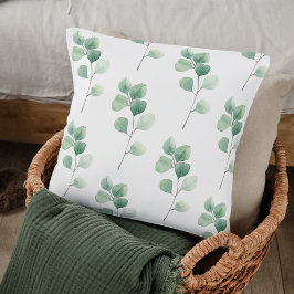 Moderne Waterverf Eucalyptus Green Pattern Kussen