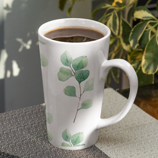 Moderne Waterverf Eucalyptus Green Pattern Latte Mok