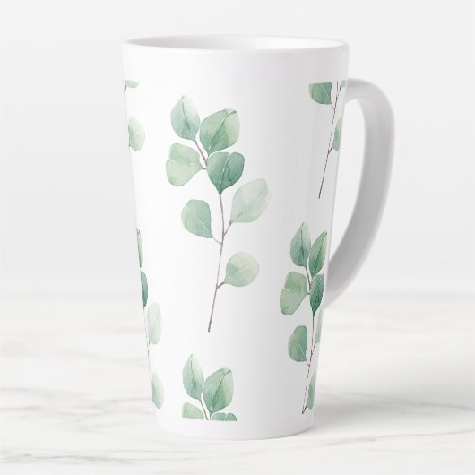 Moderne Waterverf Eucalyptus Green Pattern Latte Mok (Rechterhoek)
