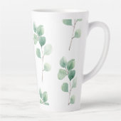 Moderne Waterverf Eucalyptus Green Pattern Latte Mok (Rechts)