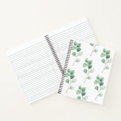 Moderne Waterverf Eucalyptus Green Pattern Notitieboek (Binnen)