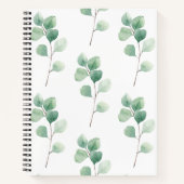 Moderne Waterverf Eucalyptus Green Pattern Notitieboek (Voorkant)