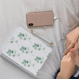 Moderne Waterverf Eucalyptus Green Pattern Notitieboek