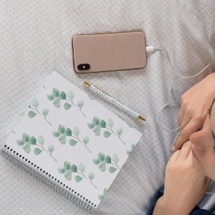 Moderne Waterverf Eucalyptus Green Pattern Notitieboek