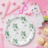 Moderne Waterverf Eucalyptus Green Pattern Papieren Bordje (Feest)