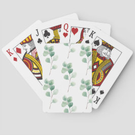 Moderne Waterverf Eucalyptus Green Pattern Pokerkaarten