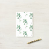 Moderne Waterverf Eucalyptus Green Pattern Post-it® Notes (Op bureau)