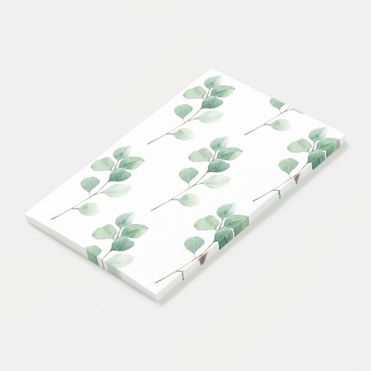 Moderne Waterverf Eucalyptus Green Pattern Post-it® Notes (Schuin)