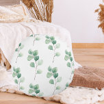 Moderne Waterverf Eucalyptus Green Pattern Rond Kussen<br><div class="desc">Moderne Waterverf Eucalyptus Green Pattern</div>