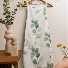 Moderne Waterverf Eucalyptus Green Pattern Schort