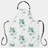 Moderne Waterverf Eucalyptus Green Pattern Schort (Voorkant)