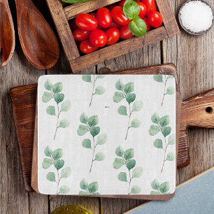 Moderne Waterverf Eucalyptus Green Pattern Snijplank