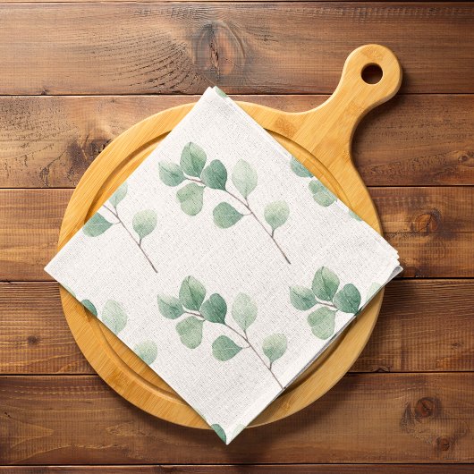 Moderne Waterverf Eucalyptus Green Pattern Theedoek