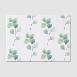 Moderne Waterverf Eucalyptus Green Pattern Tissuepapier