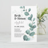 Moderne Waterverf  Eucalyptus Greenery Kaart (Staand voorkant)