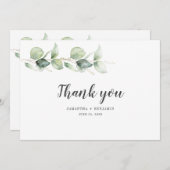 Moderne Waterverf Eucalyptus Greenery Wedding Bedankkaart (Voorkant / Achterkant)