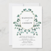 Moderne Waterverf Eucalyptus Greenery Wedding Kaart (Voorkant)