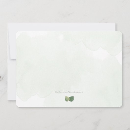 Moderne Waterverf Eucalyptus Greenery Wedding Kaart (Achterkant)