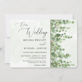 Moderne Waterverf Eucalyptus Greenery Wedding Kaart