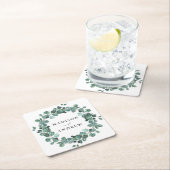 Moderne Waterverf Eucalyptus Greenery Wedding Kartonnen Onderzetters (Insitu)