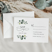 Moderne Waterverf Eucalyptus Greenery Wedding RSVP Kaartje