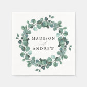 Moderne Waterverf Eucalyptus Greenery Wedding Servet (Voorkant)